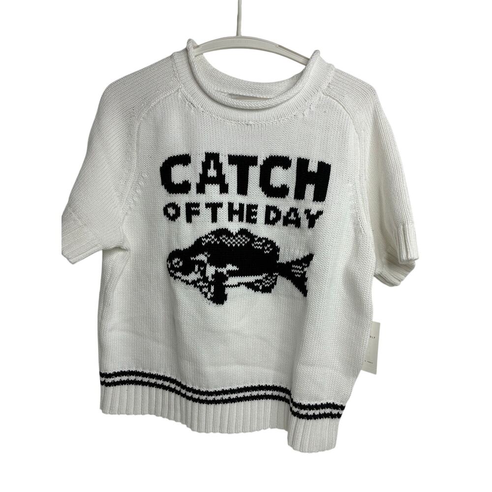 NEW "Catch of the Day" Sweater Knit "L" Free Assembly Rolled Neckline